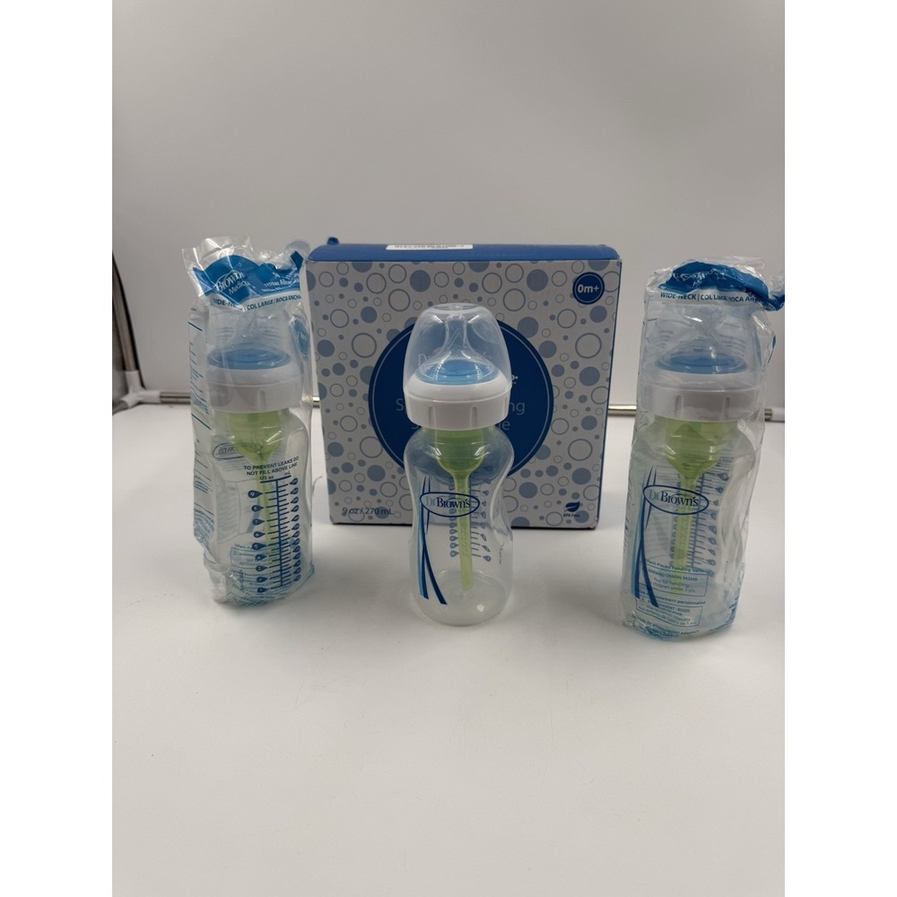 Dr Brown Natural Flow Anti-colic Options Wide Neck‎ 3pack 9oz